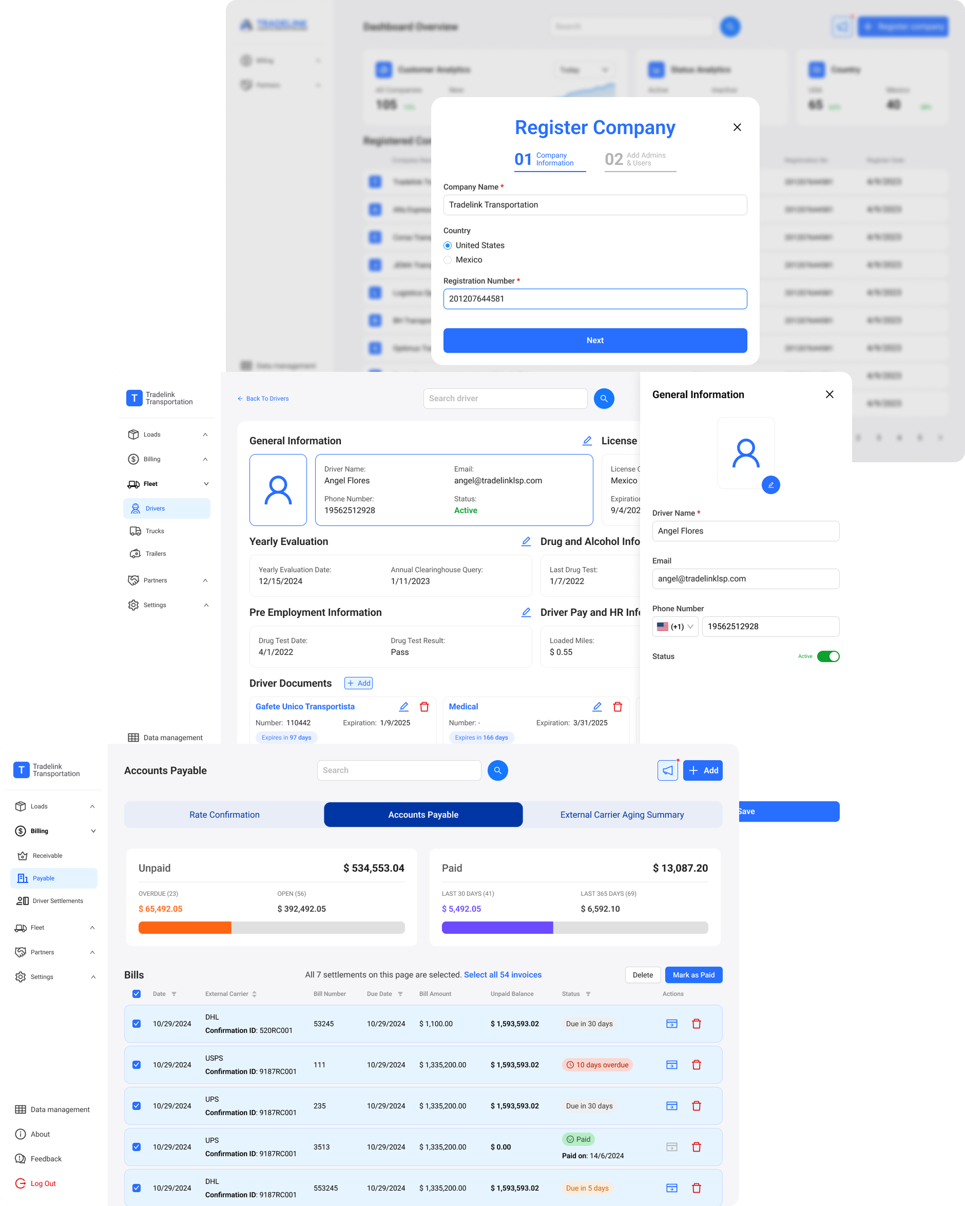 Tradelink project summary screen